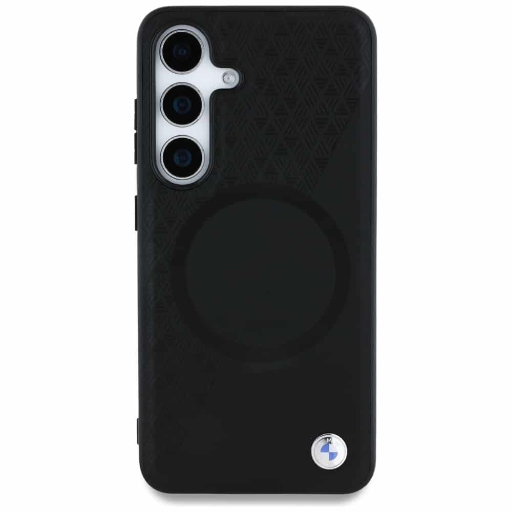 BMW Leather Half Textured MagSafe - θήκη για Samsung Galaxy S25 - Μαύρο 3