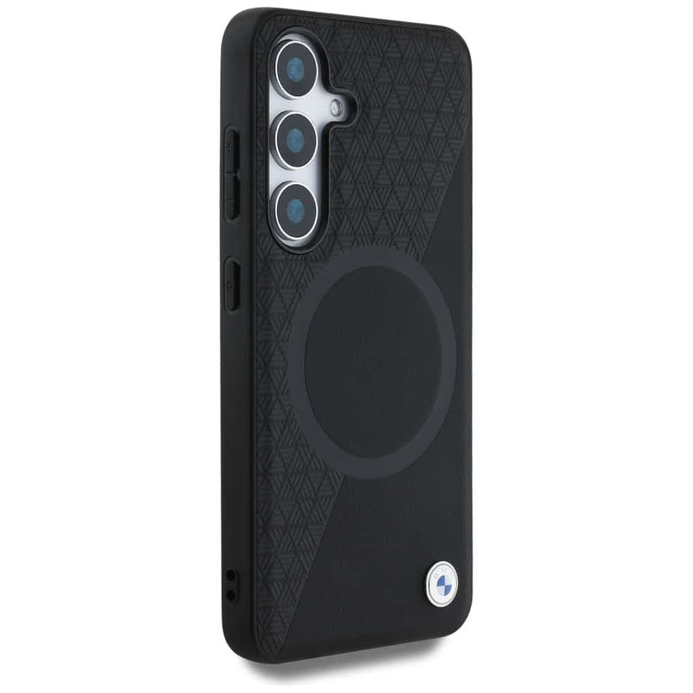 BMW Leather Half Textured MagSafe - θήκη για Samsung Galaxy S25 - Μαύρο 4