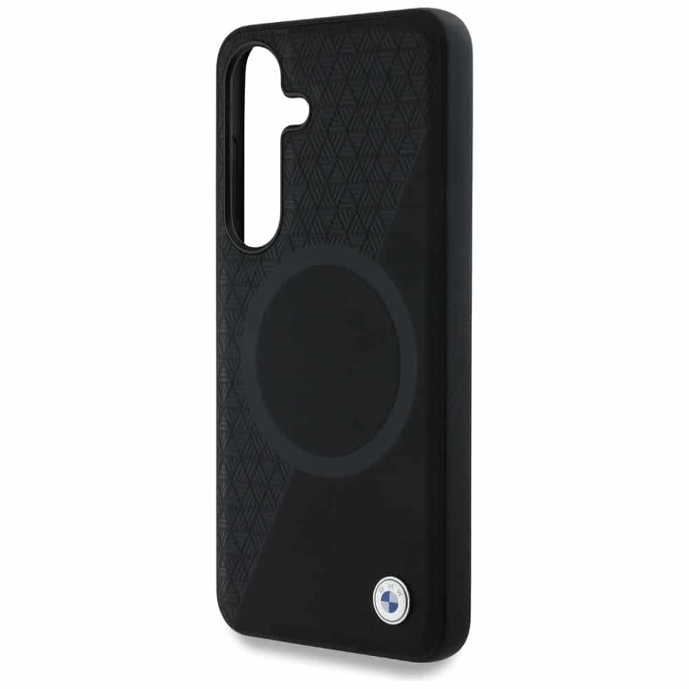 BMW Leather Half Textured MagSafe - θήκη για Samsung Galaxy S25 - Μαύρο 6