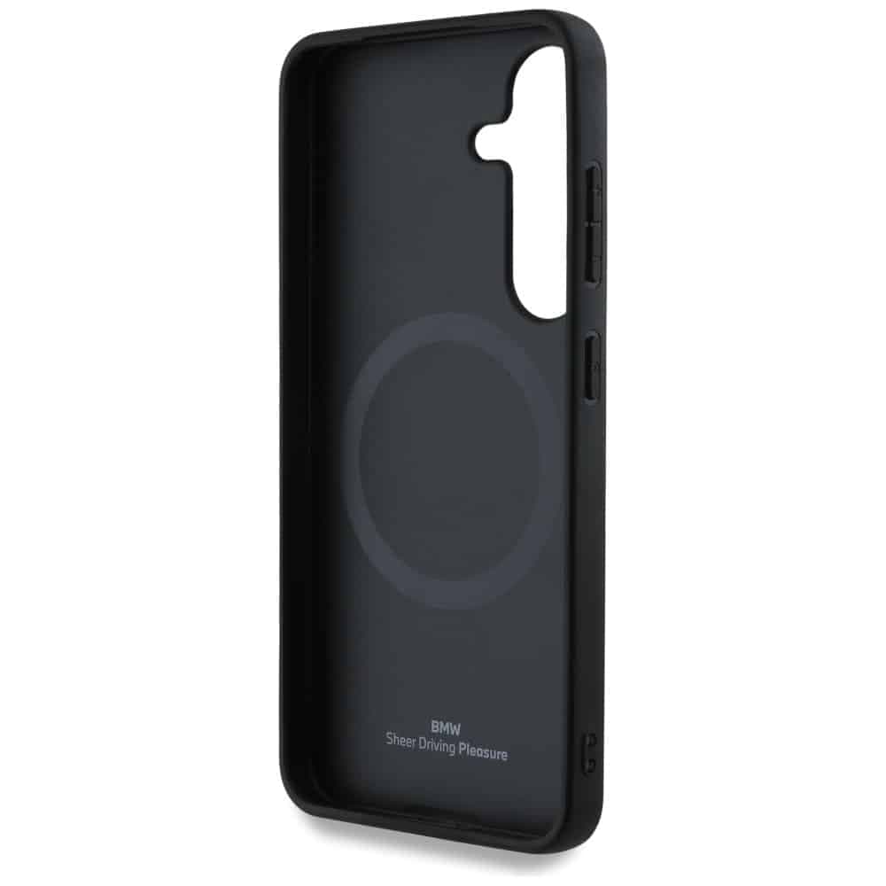 BMW Leather Half Textured MagSafe - θήκη για Samsung Galaxy S25 - Μαύρο 7