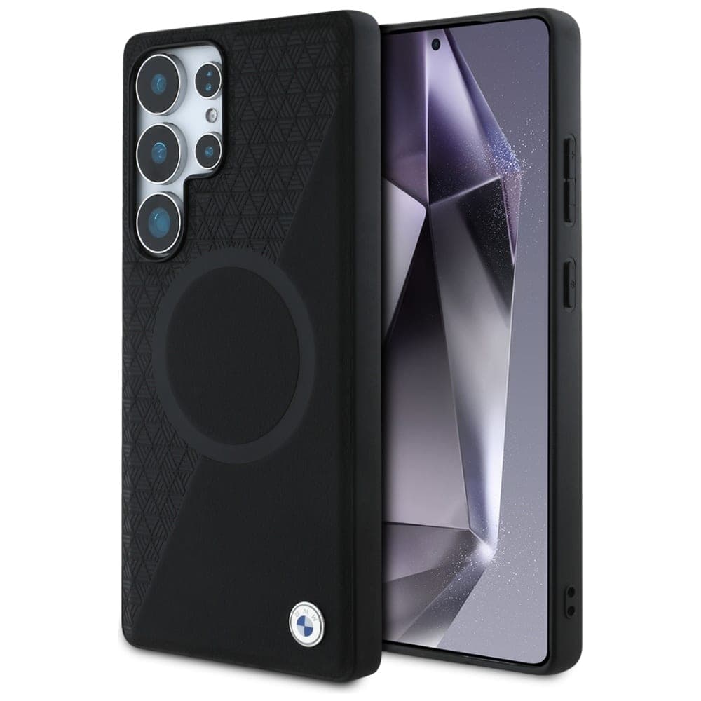 BMW Leather Half Textured MagSafe - θήκη για Samsung Galaxy S25 Ultra - Μαύρο