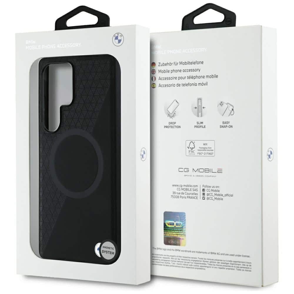 BMW Leather Half Textured MagSafe - θήκη για Samsung Galaxy S25 Ultra - Μαύρο 8