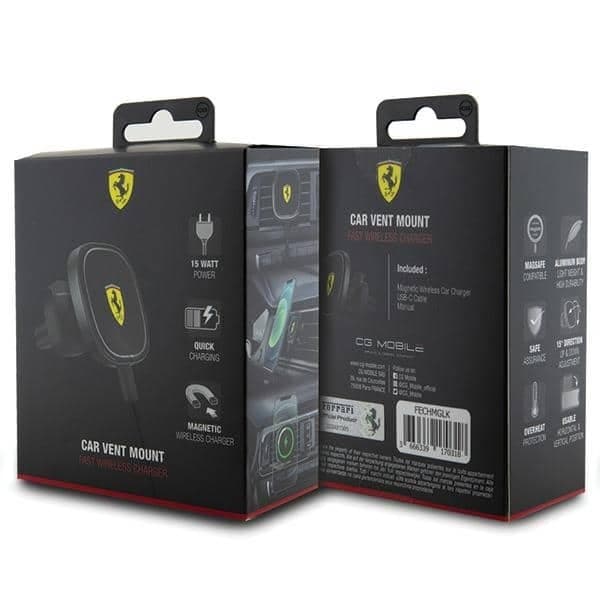 Ferrari ασύρματη βάση 15W FECHMGLK για γρίλια μαύρη/black MagSafe 4