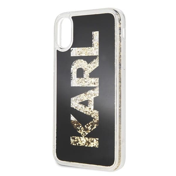 Karl Lagerfeld Karl logo Glitter - Apple iPhone XS - Μαύρο 3