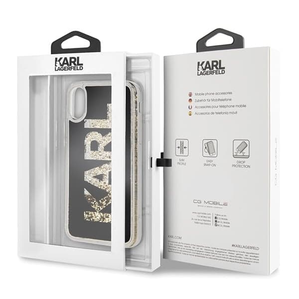 Karl Lagerfeld Karl logo Glitter - Apple iPhone XS - Μαύρο 7