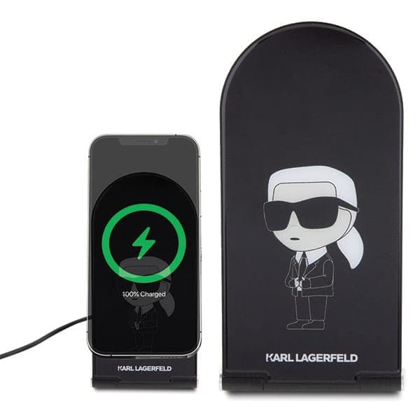 Karl Lagerfeld αναδιπλούμενη ασύρματη φόρτιση 2 σε 1 KLDCRFALKINK 15W μαύρο 2