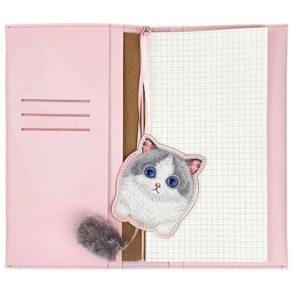 Big Eyed Pet σετ 2 σε 1 σημειωματάριο + στυλό ροζ 4