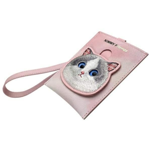 Big Eyed Pet Ζευγάρι 3 σε 1 τσάντα για τηλέφωνο + πορτοφόλι + θήκη για τοποθετητή ροζ 7