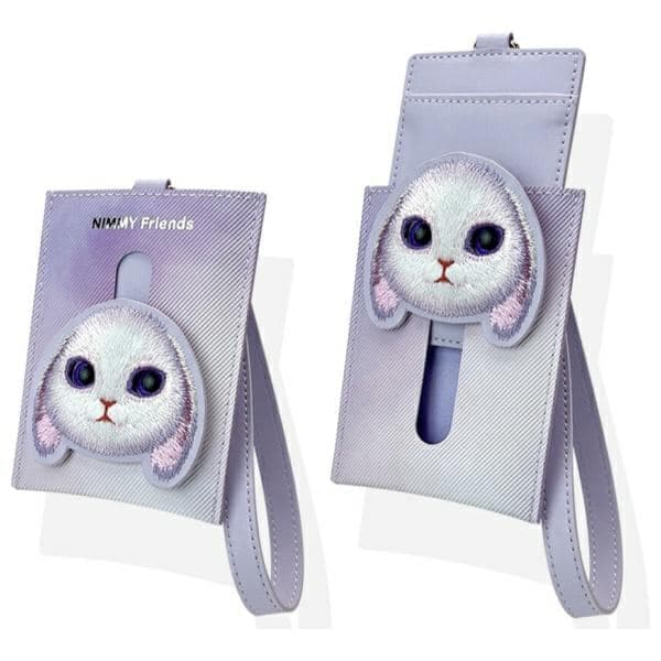 Big Eyed Pet Ζεύγος 3 σε 1 τσάντα για τηλέφωνο + πορτοφόλι + θήκη για τοποθετητή μωβ 8
