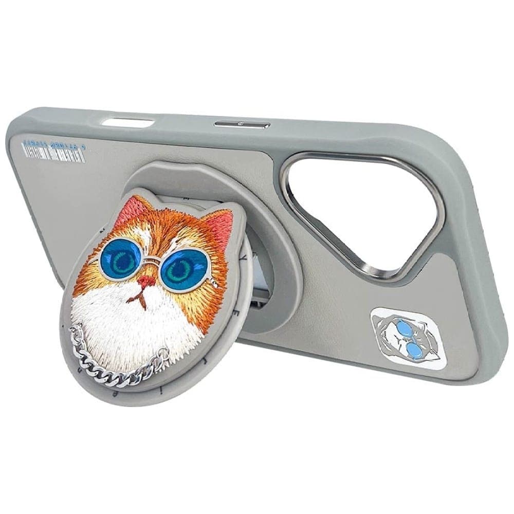 Nimmy Glasses Cool Cat MagSafe - θήκη για Apple iPhone 16 - Γκρι 14