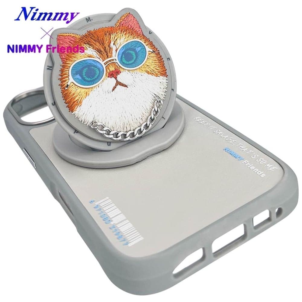 Nimmy Glasses Cool Cat MagSafe - θήκη για Apple iPhone 16 - Γκρι 15
