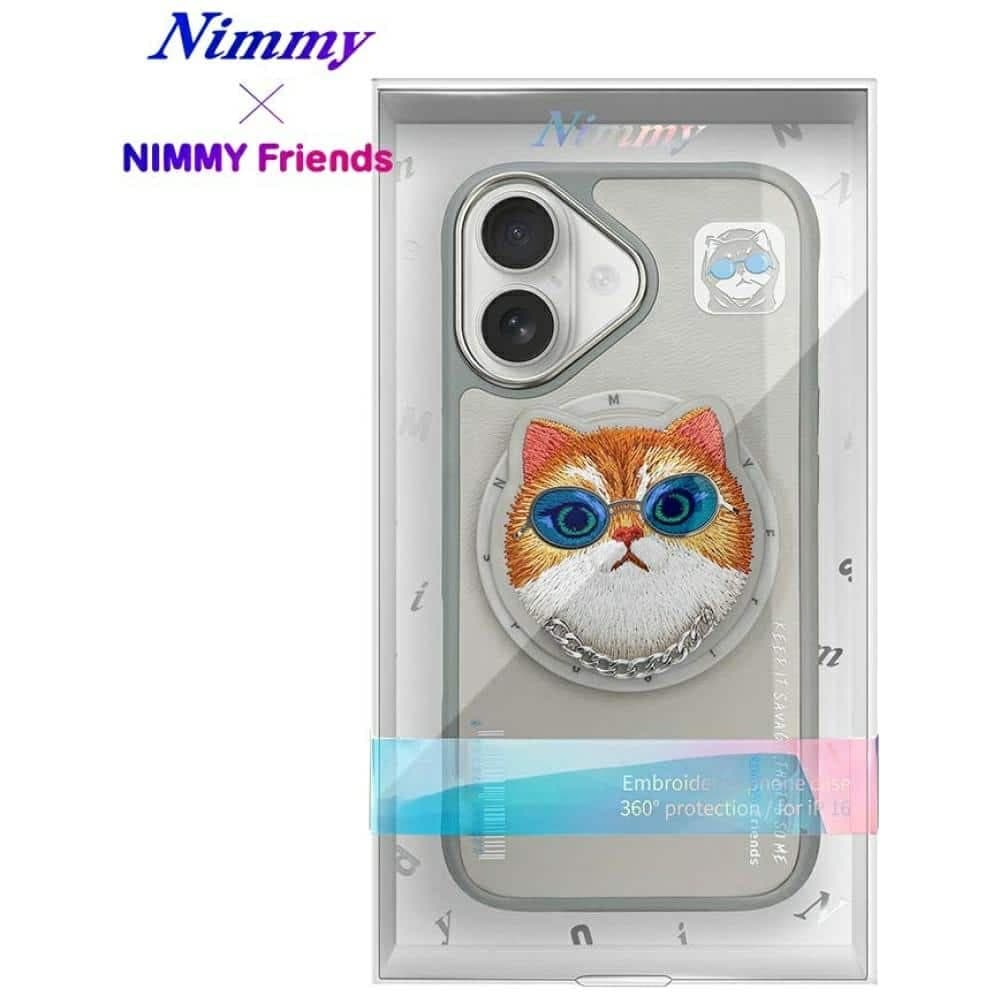 Nimmy Glasses Cool Cat MagSafe - θήκη για Apple iPhone 16 - Γκρι 17