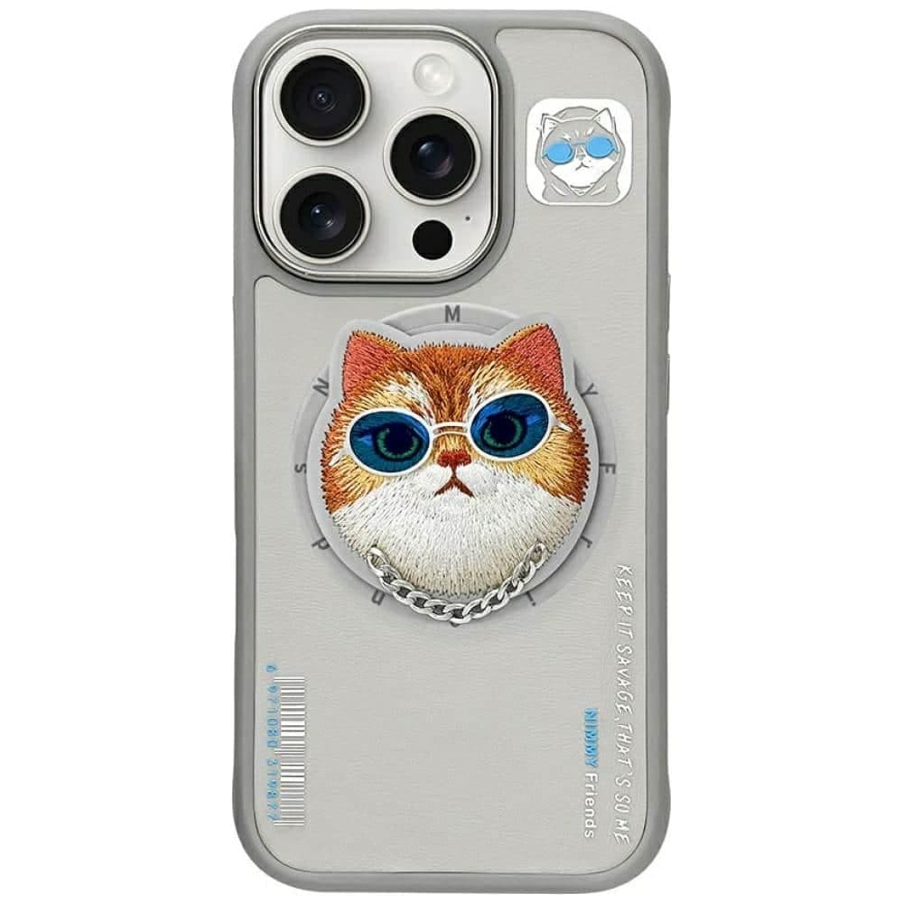 Nimmy Glasses Cool Cat MagSafe - θήκη για Apple iPhone 16 Pro Max - Γκρι