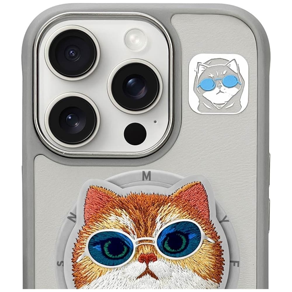 Nimmy Glasses Cool Cat MagSafe - θήκη για Apple iPhone 16 Pro Max - Γκρι 2