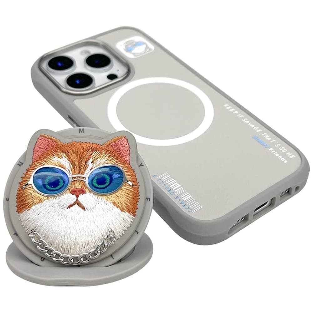 Nimmy Glasses Cool Cat MagSafe - θήκη για Apple iPhone 16 Pro Max - Γκρι 3