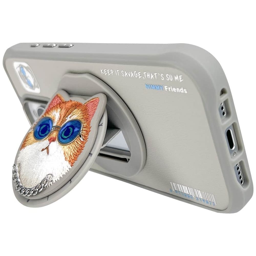 Nimmy Glasses Cool Cat MagSafe - θήκη για Apple iPhone 16 Pro Max - Γκρι 5