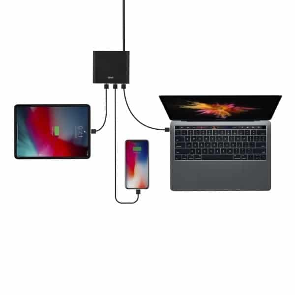 UNIQ HUB Surge 90W μαύρος / charcoal black 2xUSB Quick Charge 3.0 + 2xUSB-C PD 3.0 (LITHOS Collective) 4