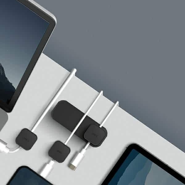 UNIQ Pod Mag μαγνητικός οργανωτής καλωδίων + βάση γκρι/γκρι κιμωλίας 2