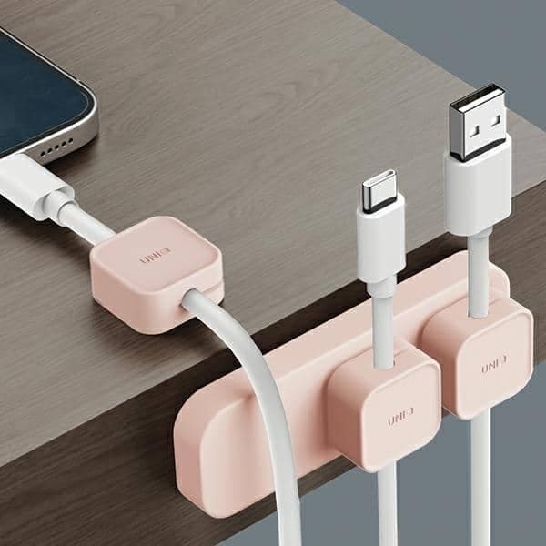 UNIQ Pod Mag μαγνητικός οργανωτής καλωδίων + βάση γκρι/γκρι κιμωλίας 3
