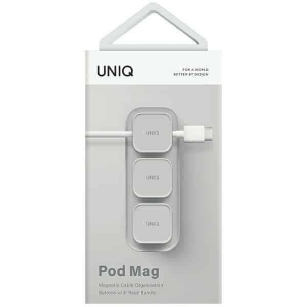 UNIQ Pod Mag μαγνητικός οργανωτής καλωδίων + βάση γκρι/γκρι κιμωλίας 4