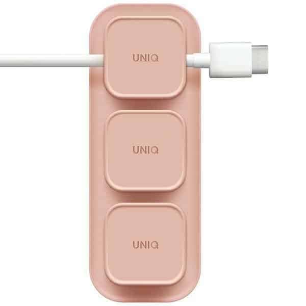 UNIQ Pod Mag μαγνητικός οργανωτής καλωδίων + βάση ροζ/blush pink