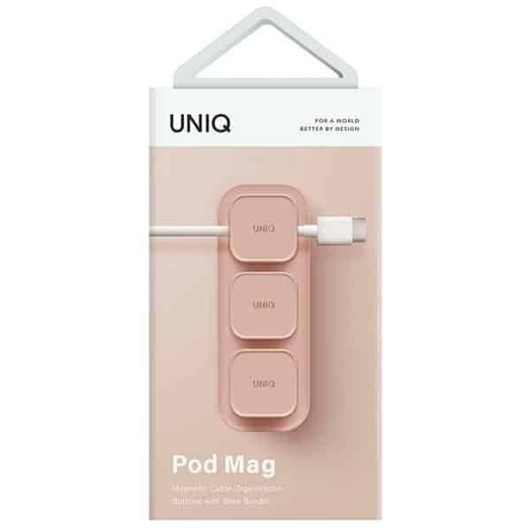 UNIQ Pod Mag μαγνητικός οργανωτής καλωδίων + βάση ροζ/blush pink 4
