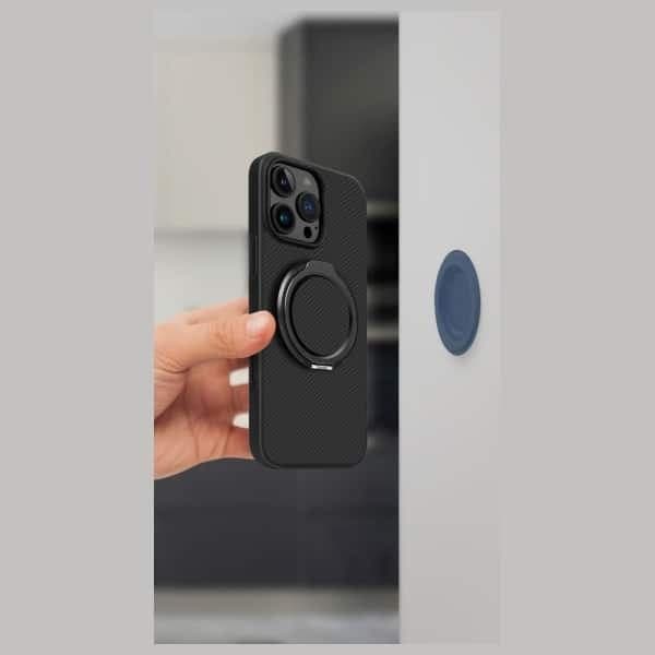 UNIQ Gripfit Premium 360 Magnetic Mount&Kickstand μαγνητική βάση μαύρη/carbon μαύρο 2