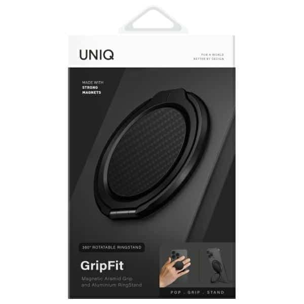 UNIQ Gripfit Premium 360 Magnetic Mount&Kickstand μαγνητική βάση μαύρη/carbon μαύρο 5