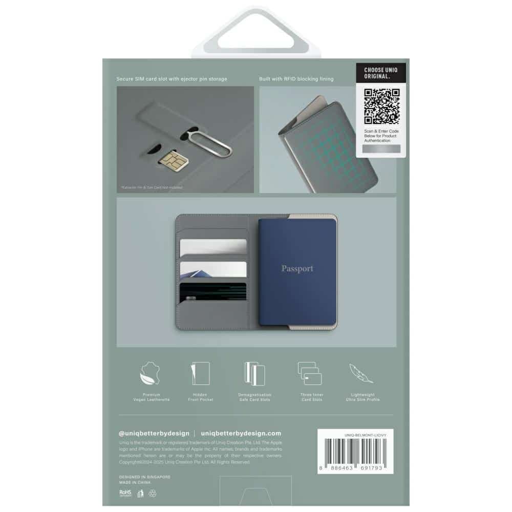UNIQ Belmont θήκη διαβατηρίου RFID μπλοκάρισμα ελεφαντόδοντο πράσινο 7