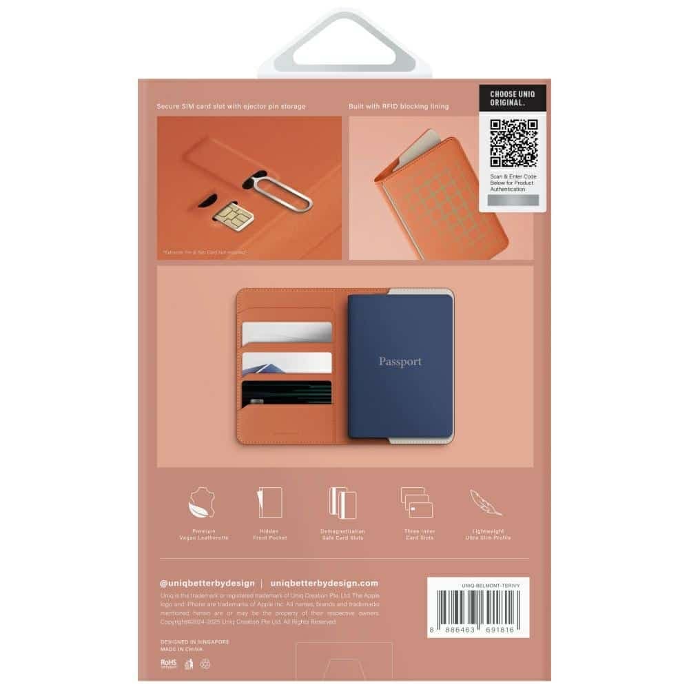 UNIQ θήκη διαβατηρίου με μπλοκάρισμα RFID terracotta ελεφαντόδοντο 7