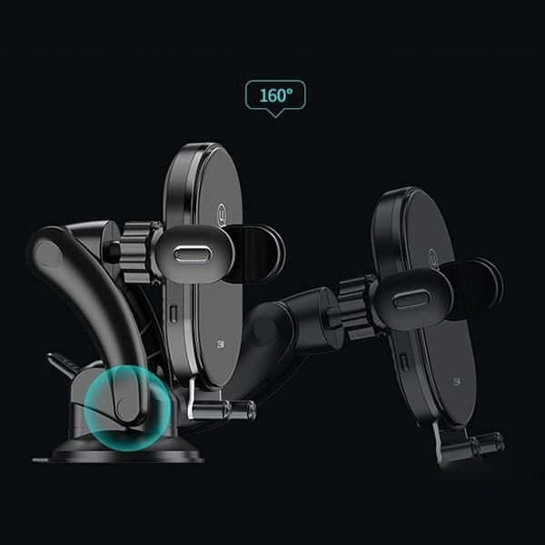 USAMS Αυτόματος ασύρματος φορτιστής US-CD131 15W για παρμπρίζ/ταμπλό μαύρος 4