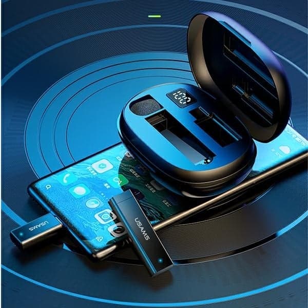 USAMS Ασύρματο μικρόφωνο κολάρο ENC 2.4G Wireless Lavalier Microphone USB-C + 2x αντάπτορας ZB247MKF01 (US-ZB247) 5