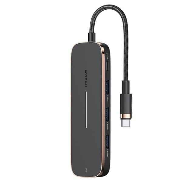 USAMS αντάπτορας HUB 3xUSB + USB-C + HDMI μαύρος