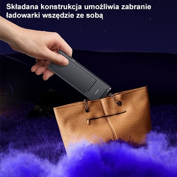 USAMS ασύρματη φόρτιση με λάμπα 3 σε 1 15W μαύρο 3