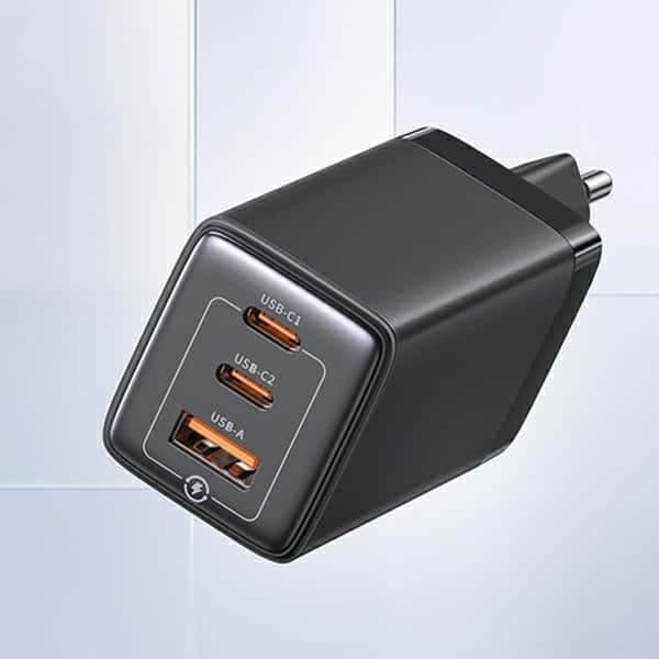 USAMS Φορτιστής δικτύου 2xUSB-C+1xUSB 65W (μόνο κεφαλή) GaN PD3.0 +QC3.0 Γρήγορη φόρτιση μαύρος 2