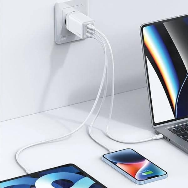 USAMS Φορτιστής δικτύου 2xUSB-C+1xUSB 65W (μόνο κεφαλή) GaN PD3.0 +QC3.0 Γρήγορη φόρτιση μαύρος 5