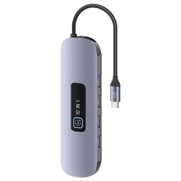 USAMS αντάπτορας HUB 10w1 3xUSB 3.0/TF/SD/ USB-C/HDMI/RJ45/VGA PD100W γκρι/οξειδωμένο SJ644HUB01 (US-SJ644) 4