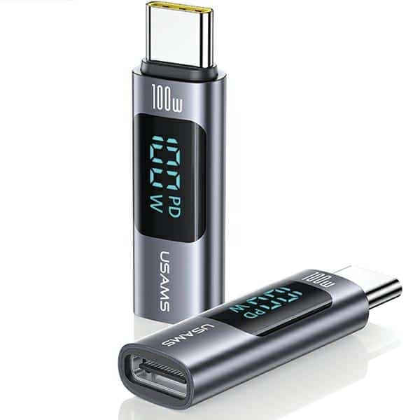 USAMS αντάπτορας AU18 USB-C - USB-C ψηφιακή οθόνη 100W ατσάλι/αλουμίνιο