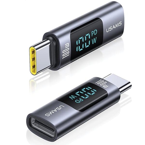 USAMS αντάπτορας AU18 USB-C - USB-C ψηφιακή οθόνη 100W ατσάλι/αλουμίνιο 2