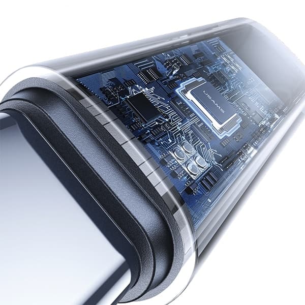 USAMS αντάπτορας AU18 USB-C - USB-C ψηφιακή οθόνη 100W ατσάλι/αλουμίνιο 3