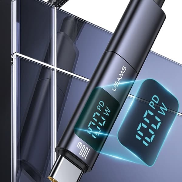 USAMS αντάπτορας AU18 USB-C - USB-C ψηφιακή οθόνη 100W ατσάλι/αλουμίνιο 7
