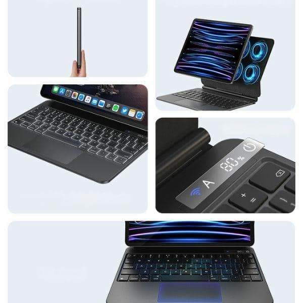USAMS Θήκη προστασίας με πληκτρολόγιο για iPad Pro 12,9" μαύρη 9