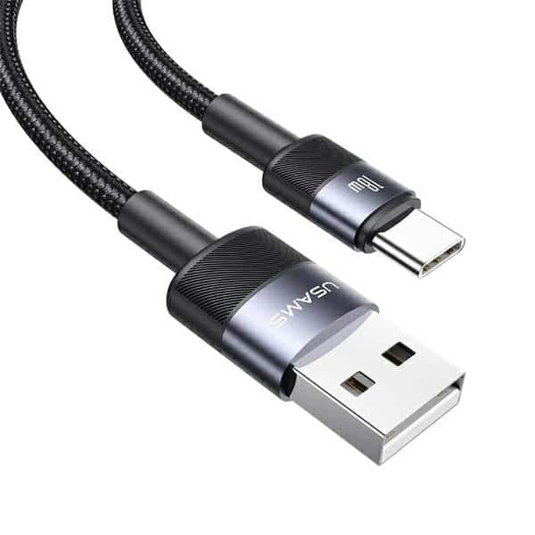 USAMS σετ καλωδίων USB σε USB-C 3A 1.2m γρήγορης φόρτισης ατσάλινο/οξειδωμένο 30 τεμ. SJ718ZJ01 (US-SJ718)