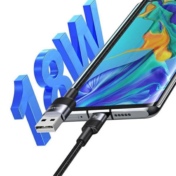USAMS σετ καλωδίων USB σε USB-C 3A 1.2m γρήγορης φόρτισης ατσάλινο/οξειδωμένο 30 τεμ. SJ718ZJ01 (US-SJ718) 3