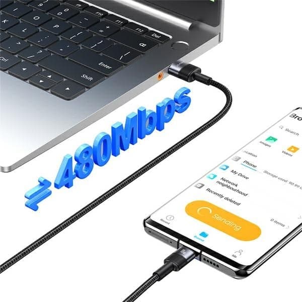 USAMS σετ καλωδίων USB σε USB-C 3A 1.2m γρήγορης φόρτισης ατσάλινο/οξειδωμένο 30 τεμ. SJ718ZJ01 (US-SJ718) 9