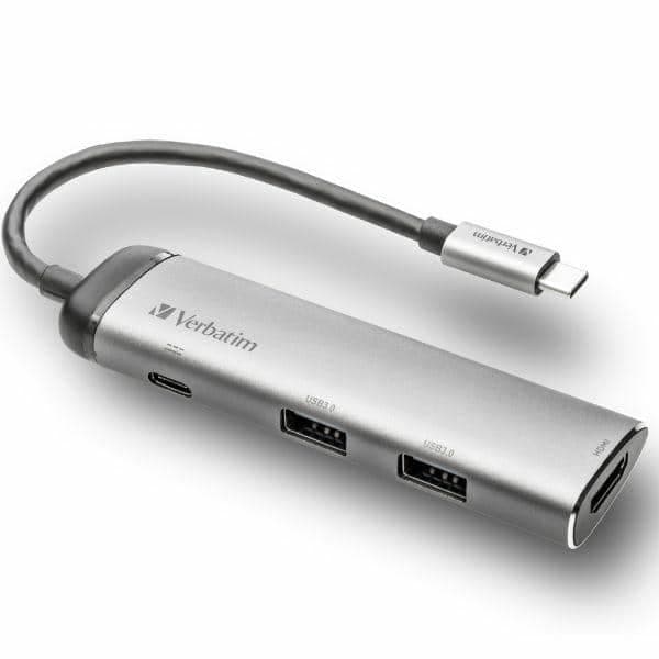 Verbatim Adapter Hub USB-C - USB-C/ 2xUSB-A 3.0/HDMI αλουμινίου/αλουμινίου 49140