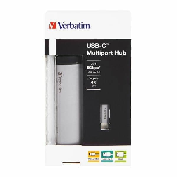 Verbatim Adapter Hub USB-C - USB-C/ 2xUSB-A 3.0/HDMI αλουμινίου/αλουμινίου 49140 4