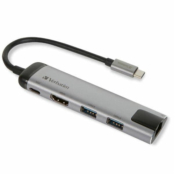 Verbatim αντάπτορας Hub USB-C - USB-C/ 2xUSB-A 3.0/HDMI/Ethernet αλουμινίου
