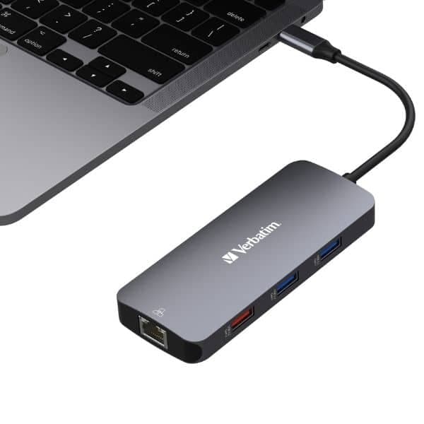 Verbatim αντάπτορας Hub USB-C - HDMI/ 3xUSB-A/SD/microSD/2xUSB-C/Eternet αλουμινίου 3