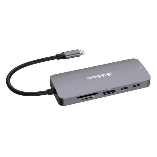 Verbatim αντάπτορας Hub USB-C - HDMI/ 3xUSB-A/SD/microSD/2xUSB-C/Eternet αλουμινίου 4